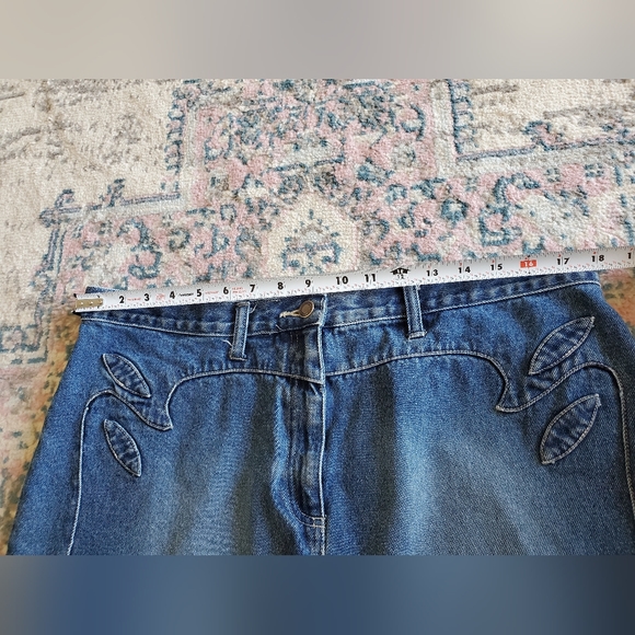 Faded Glory Vintage Y2K 90's Midi Blue Denim Skirt Women's Size 16 Boho Chic - Picture 7 of 8